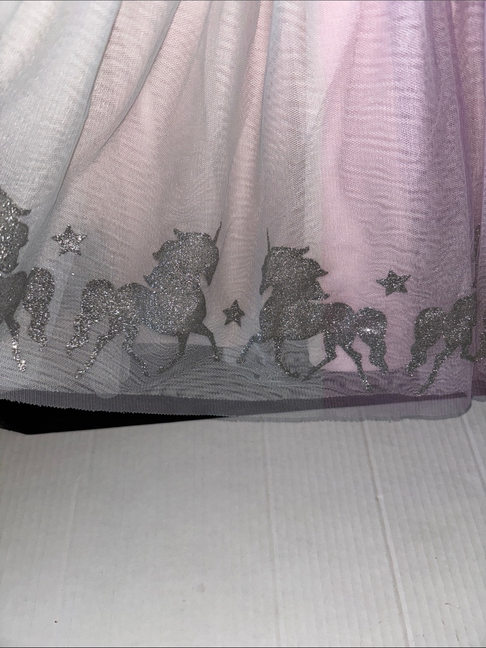 Zunie Pastel Unicorn Tulle Dress with Silver Sparkle Waist - Picture 4 of 8